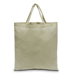 natural cotton bag with short handles
