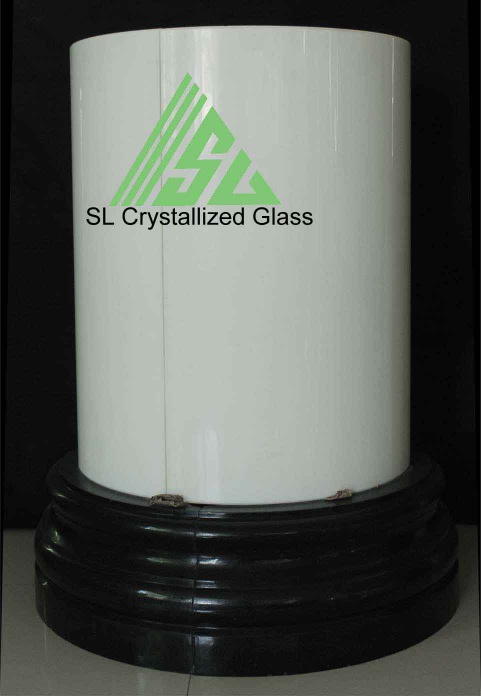 White crystallized glass column