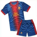 Barcelona 12/13 home soccer jersey with shorts kit