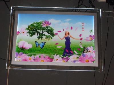 crystal LED light photo frame