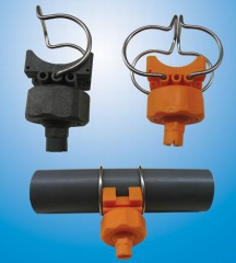 clamp  plastic nozzle (adjustable ball) with single clip eyelet