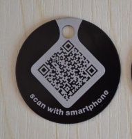 qr code aluminum pet tag / pet ID tag