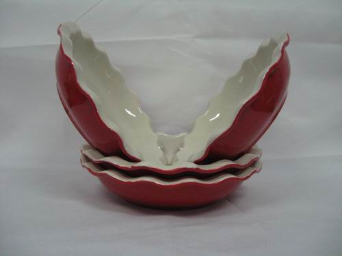 10 inch ceramic red dish