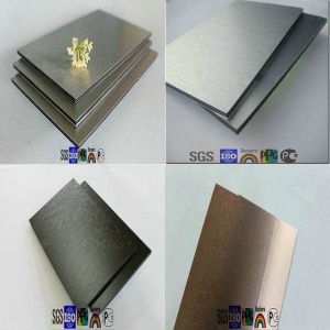 Gold and Silver brushed aluminum composite panel