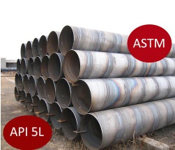 X65 Spiral Welding Carbon Steel Pipes / API5l Oil Pipes Oil Gas Water Projects