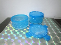 Plastic double wall food container keep cool