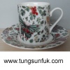 Porcelain 3oz cup&saucer with full butterfly printing