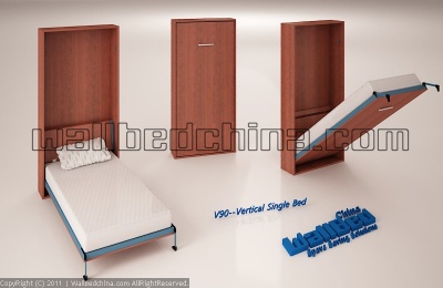 vertical single size wallbed
