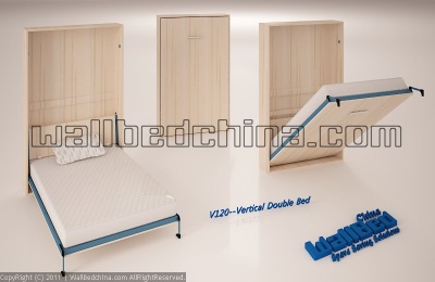 vertical double size wallbed