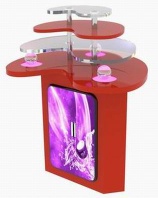 Display stands with LED edge-lit light box, cosmetic display, high quality supermarket display rack