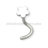 steel nose ring with flower - 5039