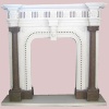 marble stone fireplace with  chocolate columns