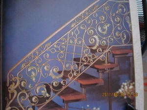 Straight shaped iron staircase