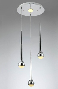 Glass Modern Chandelier with 4 LED Lights