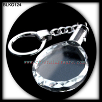 crystal key ring with 3d laser engraved image inside