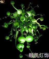 Special green handblown glass pendant light