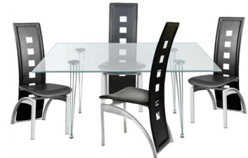 modern design glass dining table 6 chairs set