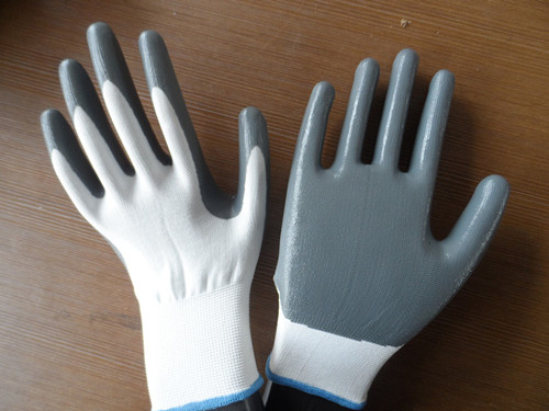 nitrile glove (white and grey)