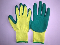latex glove (2 yars yellow and green)