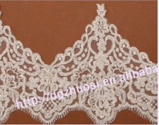Delicate Ivory Embroidery Lace Trim in Apparel