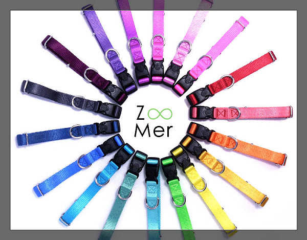 *Twilled-nylon* Dog Lockable Collars (10/16/25/38mm) with 20 colors available