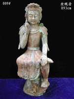 Chinese antique painted pottery sitting Buddha