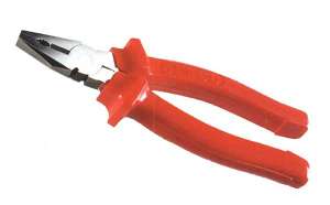 COMBINATION PLIERS W/SIDE CUTTING JAWS, POLISHED, W/RED TERA HANDLE - HAND TOOLS, PLIER