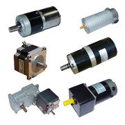 permanent magnet DC motors, PMDC motors with gear boxes, AC and AC gear motors, synchronous