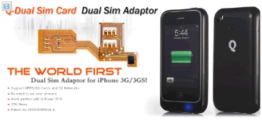 Genuine Patented Dual Sim Card Adapter for Apple Iphone 3gs 3g 2g(first generation)
