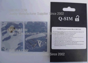 Genuine Most Stable Q-Sim Unlock Card for Apple Iphone 4