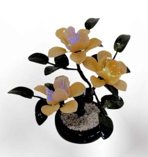 Nature stone flower with optical fiber lights