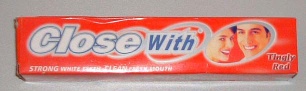 Close With  Toothpaste