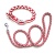 Reflective braided pet collar and leash