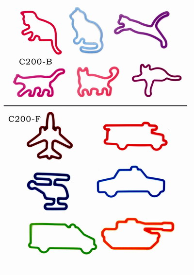 various shaped silly rubber bands