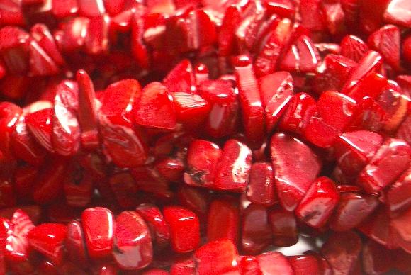 Red coral chips