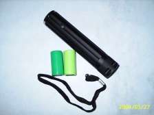 Cast alloy flashlight with laser pointer