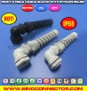 IP68 Right Angle Elbow Strain Relief Cable Gland w/ PG, Metric or NPT Thread