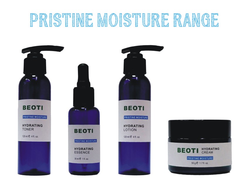 BEOTI Pristine Moisture Range - Hydrating Toner, Hydrating Essence, Hydrating Lotion, Hydrting Cream
