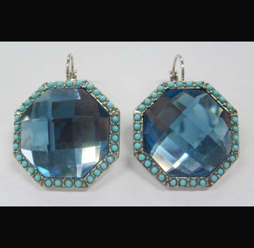 Earrings are made of alloy with acrylic,glass.