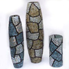 mosaic glass vases, candle holders
