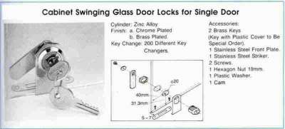 Cabinet Swinging Glass Door Lock