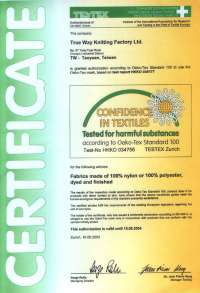 Neoprene Fabric - Oeko-Tex Standard 100 in 2004