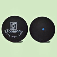 Squash Ball. Blue Dot. Fast.