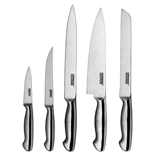 5-pc Kitchen Knife Set | All Stainless with Jagged End Handle!!salesprice