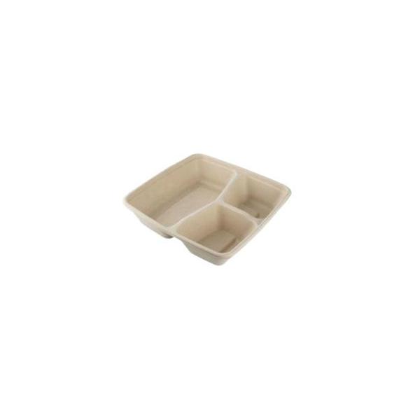 CS1000-3 Compostable Natural Pulp & Bagasse Container | 3 Compartment!!salesprice