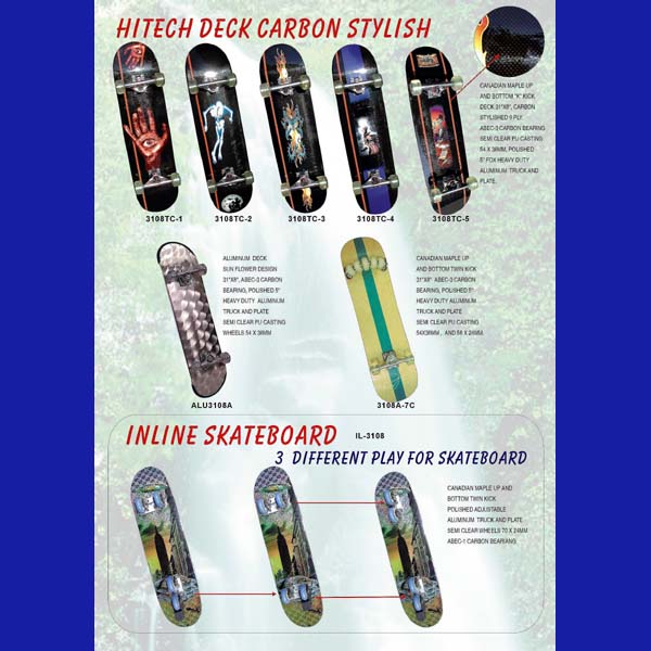 2003 Hitech Deck Carbon Stylish And Pro Skateboard.