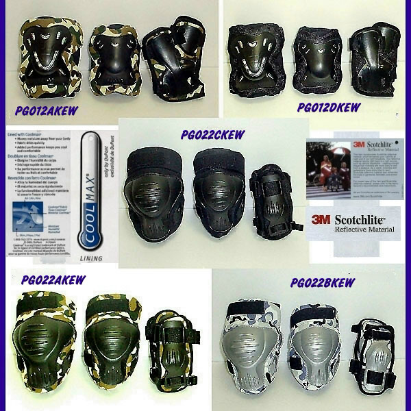 Unique Protective Gear  - Knee Pads, Elbow Pads, Wrist Guards Together Per Set Or Indivual,  Also Material With DuPont&#039;s "CoolMax" Or/And Also With 3M&#039;s "Scotchlite" Reflective Material Etc.