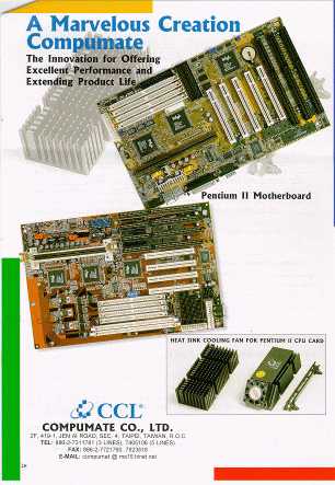 Pentium II Motherboard, Heat Sink Cooling Fan Pentium II CPU Card 