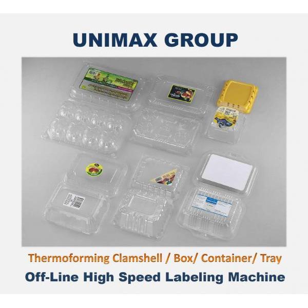 High Speed Plastic Thermoforming Clamshell/Box/Container Labeling Machine!!salesprice